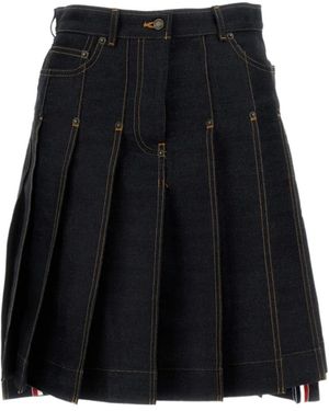 Thom Browne Pleated Stitched Skirt - Black