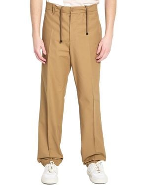 Moncler Pleated Drawstring Trousers - Natural