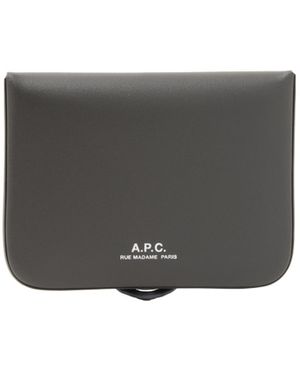 A.P.C. Leather Coin Purse - Gray