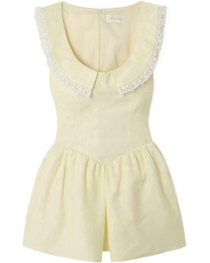 ShuShu/Tong Ruffled Lace Trim Dress - Yellow