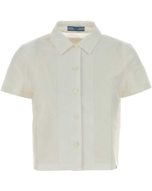 Prada Short-Sleeve Boxy Shirt - White