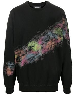 DIESEL S-Mart-A92 Tie-Dye Sweatshirt - Black