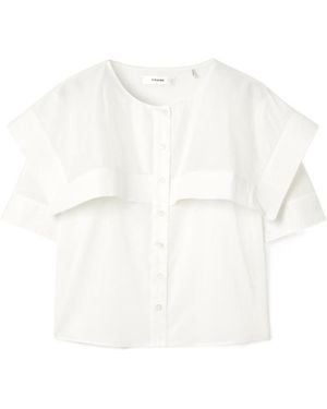 FRAME Cape-Effect Cotton Shirt - White
