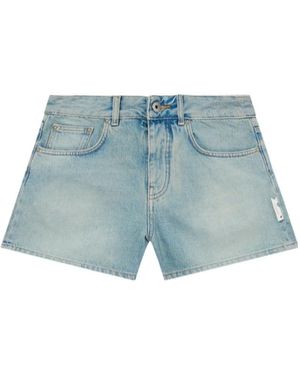 Off-White c/o Virgil Abloh University Patch Denim Shorts - Blue
