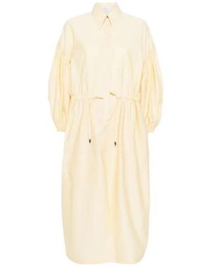Brunello Cucinelli Balloon-Sleeve Shirt Maxi Dress - Natural