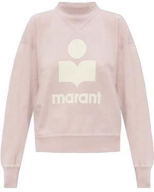 Isabel Marant Logo-Print Mock-Neck Sweatshirt - Pink