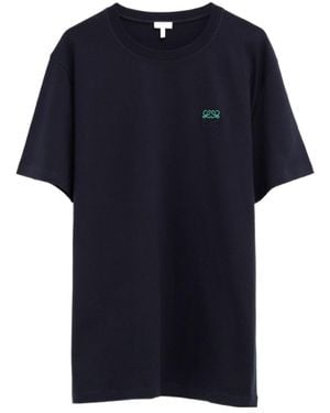Loewe Anagram-Embroidered T-Shirt - Blue