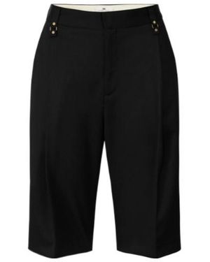 Elisabetta Franchi Pleated Bermuda Shorts - Black
