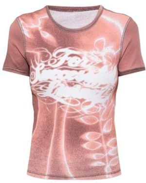 DIESEL Crew Neck T-Shirt - Pink