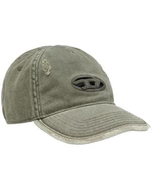 DIESEL C-Ball-Utlt Distressed Baseball Cap - Grey