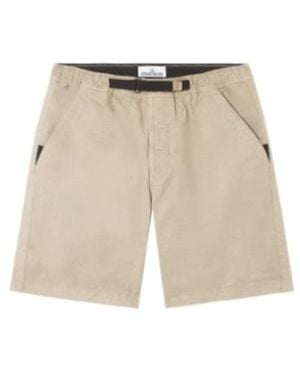 Stone Island Elasticated Waistband Bermuda Shorts - Natural