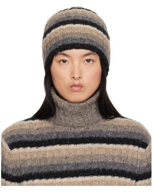 ERL Striped Wool Hat - Brown