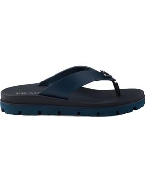 Prada Rubber Thong Sandals - Blue
