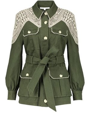 Veronica Beard Tie-Dye Long Sleeve Casual Jacket - Green