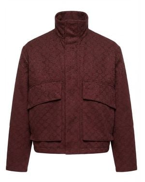 Gucci Embellished Gg Monogrammed Padded Jacket - Purple