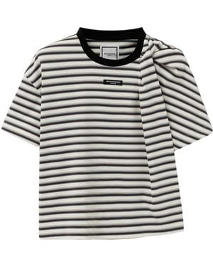 WOOYOUNGMI Striped Kink T-Shirt - Black