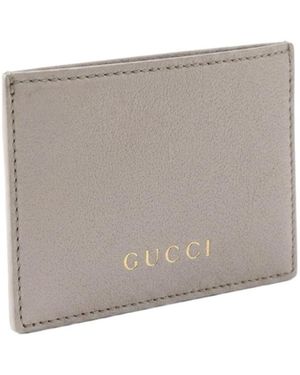 Gucci Card Case With Lettering - Gray