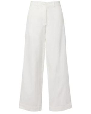 The Row Fadry Cotton Gabardine Wide-Leg Trousers - White