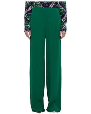 Valentino Wide-Leg Silk Pants - Green
