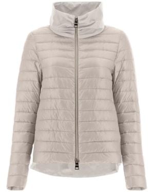 Herno Padded Zip-Up High-Neck Jacket - Grey