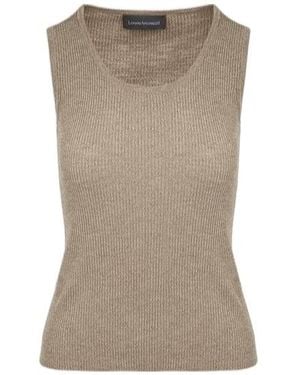 Lorena Antoniazzi Sleeveless Ribbed-Knit Top - Brown