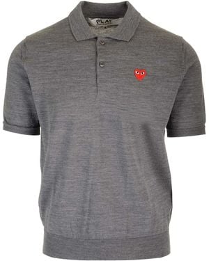 COMME DES GARÇONS PLAY Wool Polo Shirt - Grey