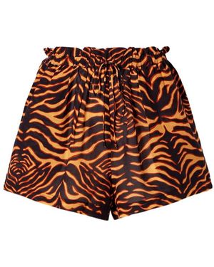 Ulla Johnson Tiger-Patterned Short Trousers - Brown