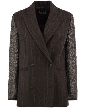 Antonelli Pinstriped Blazer - Black