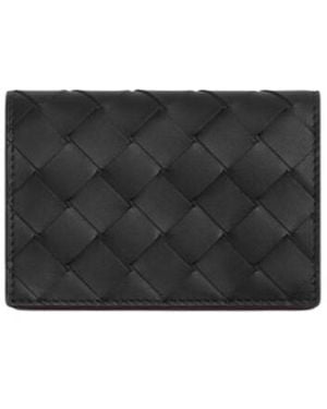 Bottega Veneta Intrecciato Business Card Case - Black