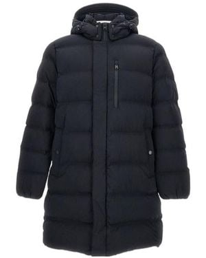 Woolrich Matt Stretch Hooded Puffer Coat - Blue