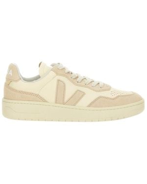 Veja V-90 Lace-Up Trainers - Natural