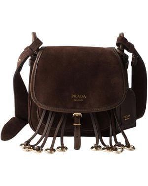 Prada Ring-Tassel Flap Shoulder Bag - Black