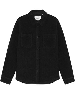 Les Deux Bouclé Patch-Pocket Shirt Jacket - Black