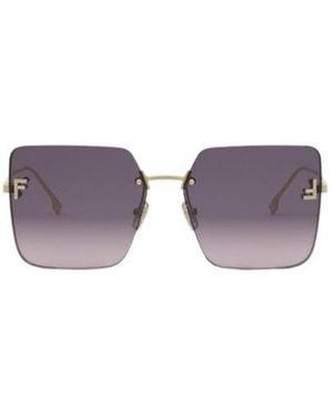 Fendi Eyewear Square Frameless Sunglasses - Purple