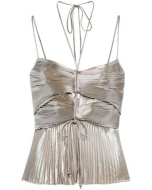 Altuzarra Justin Halterneck Lamé Top - Grey