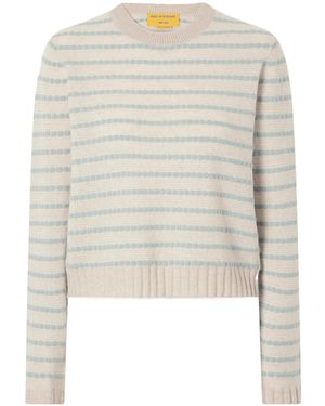 Guest In Residence Pebble Stripe Cashmere Jumper - White