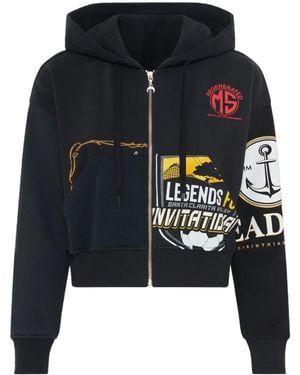 Marine Serre Long-Sleeve Hoodie - Blue