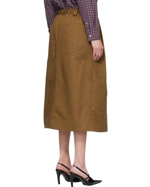 MERYLL ROGGE Workwear Drawstring Denim Skirt - Brown