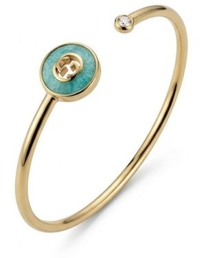Gucci Interlocking 18K Bangle Bracelet - Blue