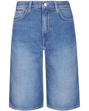 Samsøe & Samsøe Denim Shorts With Belt Loops - Blue