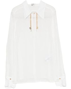 Elisabetta Franchi Long-Sleeved Shirt - White
