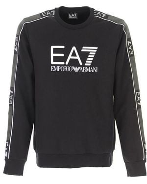 EA7 Logo Printed Pullover Jumper - Grey