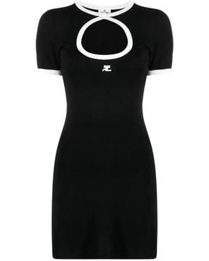 Courreges Cut-Out Cotton Minidress - Black