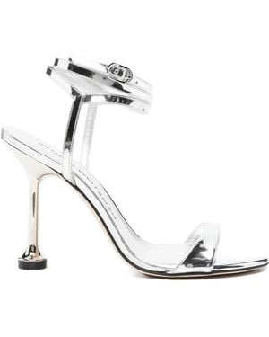 Stuart Weitzman Round-Toe High-Heeled Sandals - Metallic