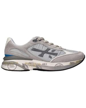 Premiata Moe Run Logo-Applique Trainers - Grey