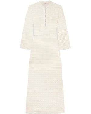 Eres Open-Knit Maxi Dress - White