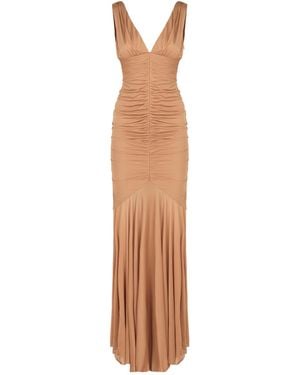 GIUSEPPE DI MORABITO V-Neck Ruched Dress - White