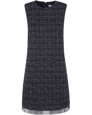 Twinset Short Bouclé And Plumetis Tulle Dress - Blue