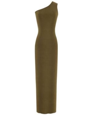 Saint Laurent One-Shoulder Maxi Dress - Green