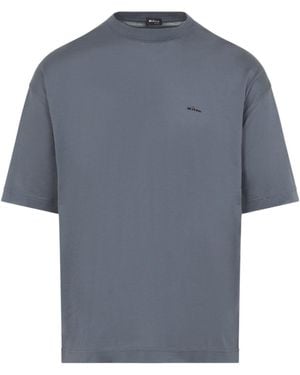 Kiton Logo Crew-Neck T-Shirt - Blue